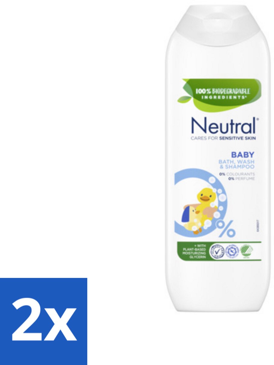 2 x Neutral Baby Shampoo Parfumvrij 250 ml - Babywas - Babyshampoo - Zachte Babyhuid - Zeepvrije Shampoo - 0% Parfum
