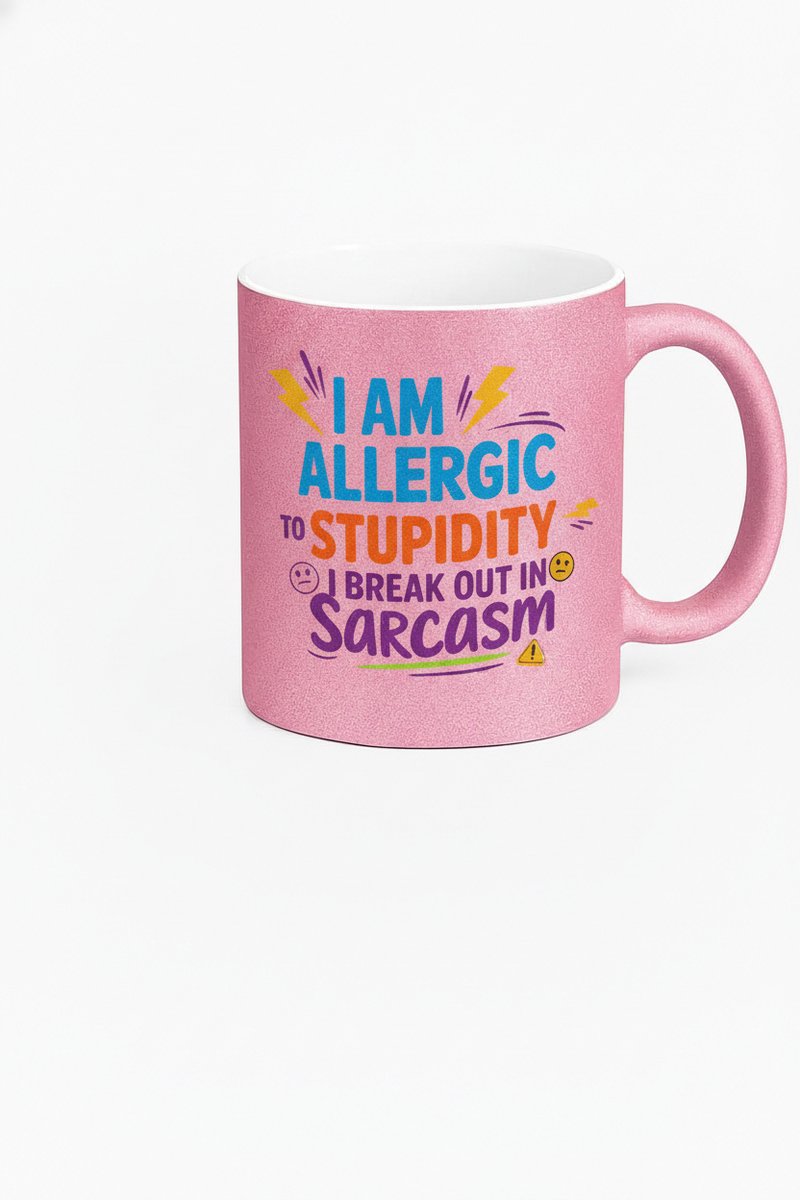 Allergic to Stupidity Mok - Unieke Koffiemok met Sarcasme Design