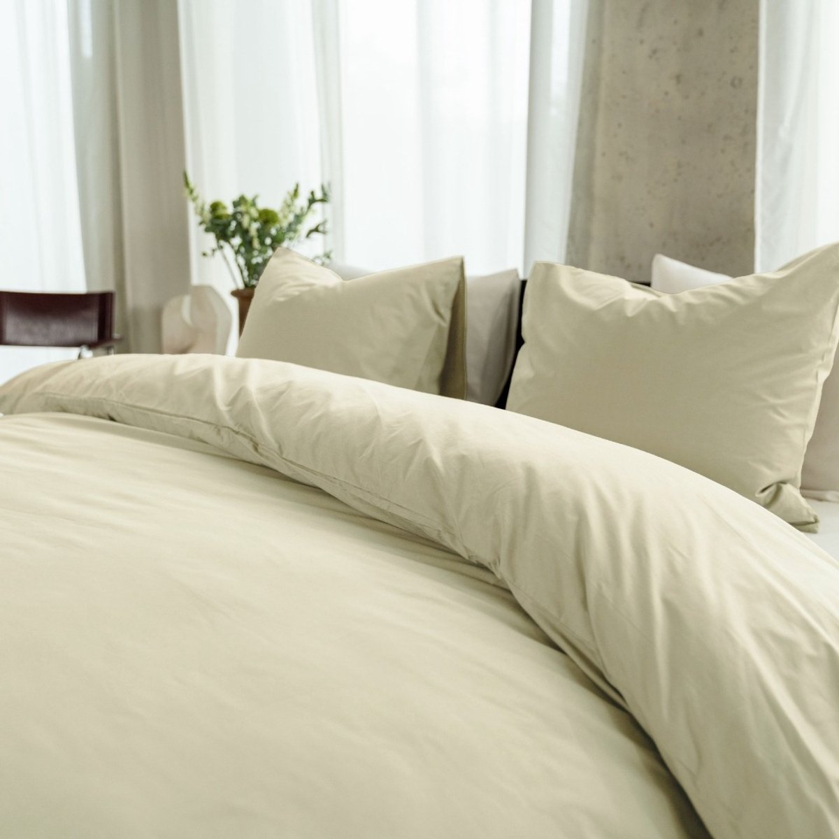 kayori Kayori Puro Dekbedovertrek Perkal - 240x200-220 +2 slopen - Lits-jumeaux - Hotelkwaliteit - Beige