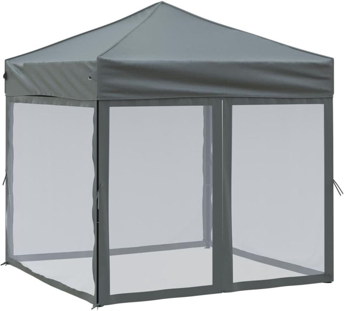 Inklapbare Partytent - Feesttent Paviljoen - Buitenfeesten Organiseren - Met Zijwanden - 2x2 Meter - Antraciet
