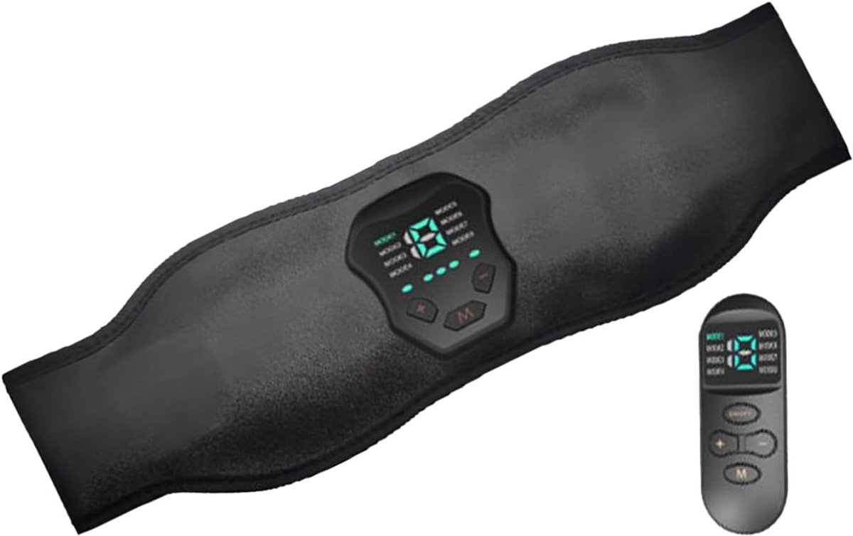 Spierstimulator Buik - Buiktrainer EMS - Thuis Fitness - 19 Intensiteitsniveaus - 110 cm Lengte