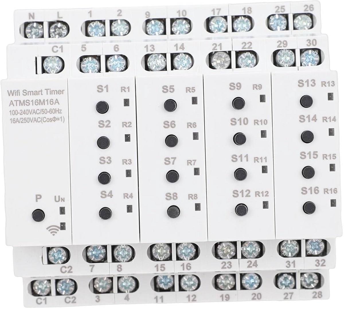 Slimme Tijdschakelaar - Wifi Schakelaar - Thuis Automatisering - 16 Kanaal Controle - 11 x 9.98 x 7.98 cm