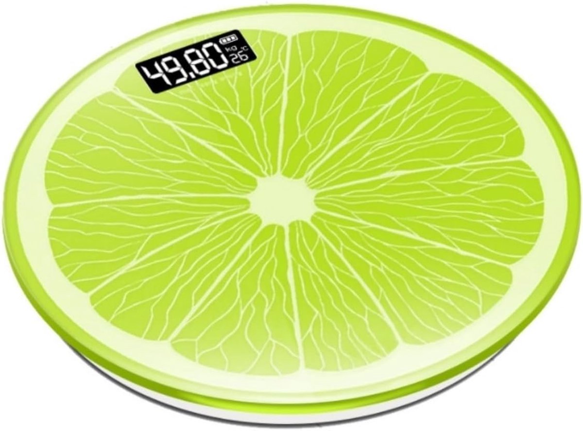 Digitale Personenweegschaal - Badkamerweegschaal Lichaamsanalyse - Gezondheid Monitoren - Gehard Glas Oppervlak - 28x28cm - Groen