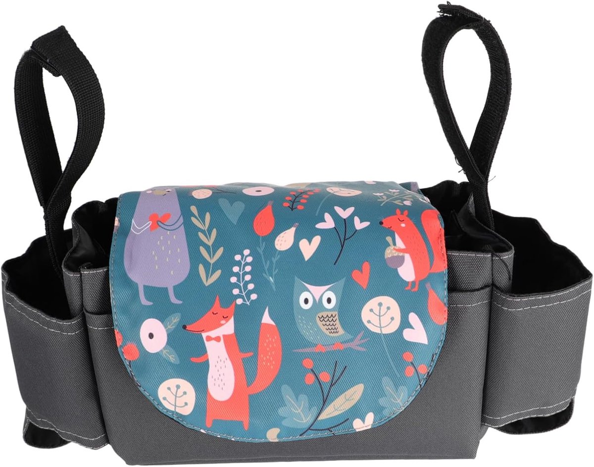 Kinderwagen Opbergtas - Buggy Organizer - Baby Benodigdheden - Duurzaam Oxford Materiaal - 35x8x8 cm - Zwart