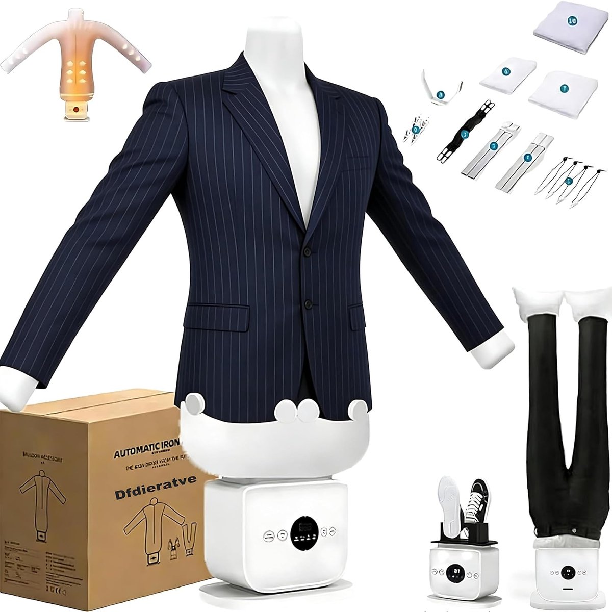 Automatische strijkmachine - Hete lucht stomer - Snel kleding drogen - Mensvormige mal - Wit