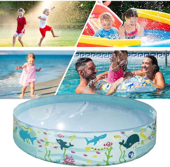 Kinderbadje - Opblaasbadje peuter - Zomerse waterpret - Leuk dierontwerp - 120 x 25 cm — afbeelding 5