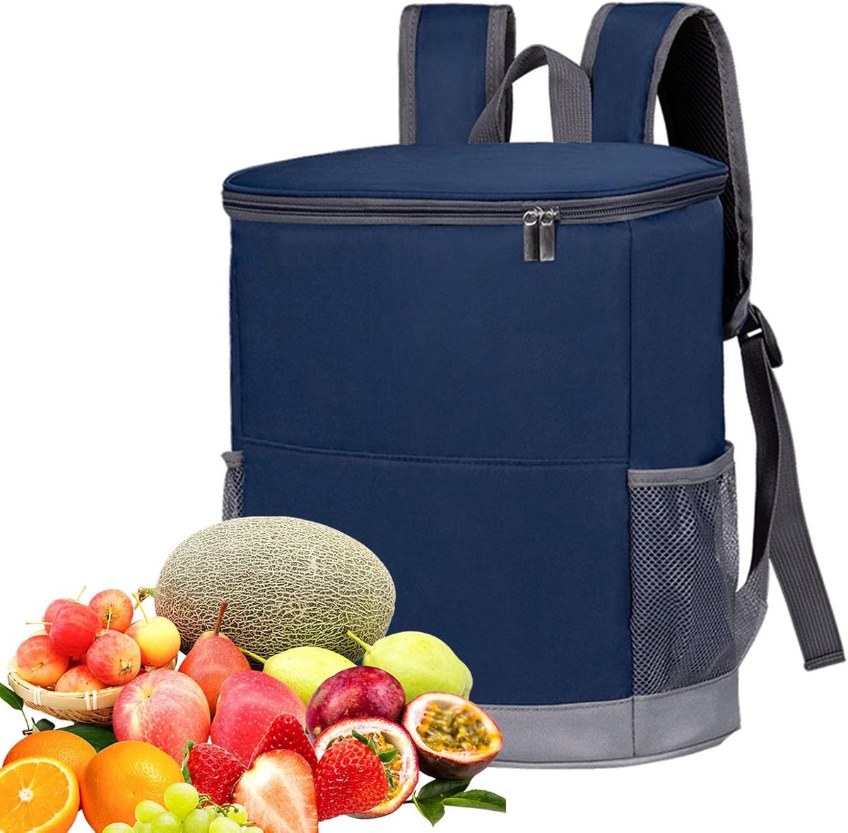Geïsoleerde Koeltas - Draagbare Cooler - Lunch & Drankjes - Lichtgewicht Ontwerp - 35x33x3cm - Blauw