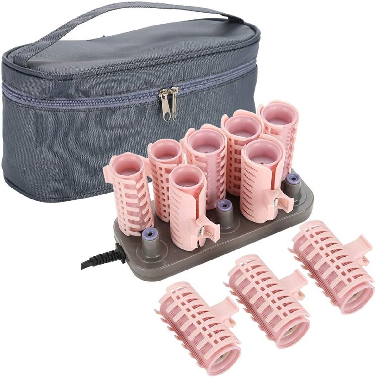 Krulspeldenset - Verwarmde rollers - Haar stylen - Snel opwarmend - 10-delig - Zwart