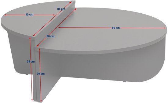 Set de 2 tables basses - Effet travertin beige - ALOEVA L 90 cm x H 30 cm x P 60 cm