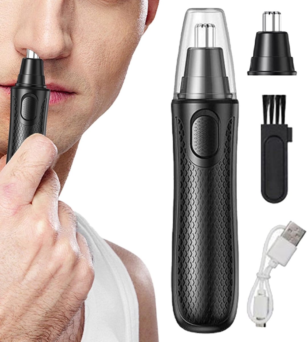 Neushaar Trimmer - Gezichtsverzorging Apparaat - Pijnloos Trimmen - Waterdicht Ontwerp - 12.4 cm Lengte - Zwart