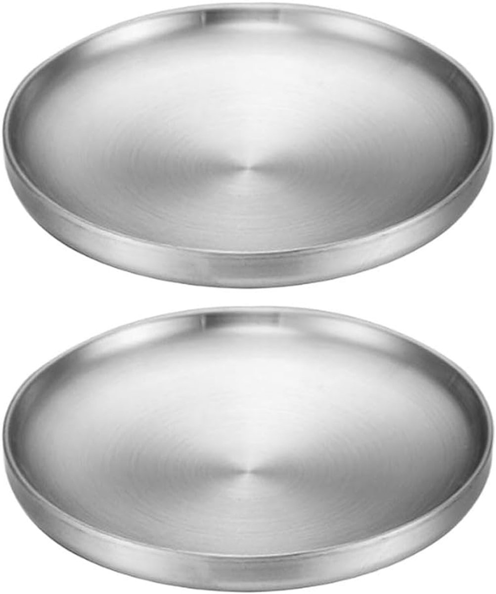 Grillplaten Set - Serveerschalen - Buiten Koken - Dubbellaags Ontwerp - 19 cm - Zilver