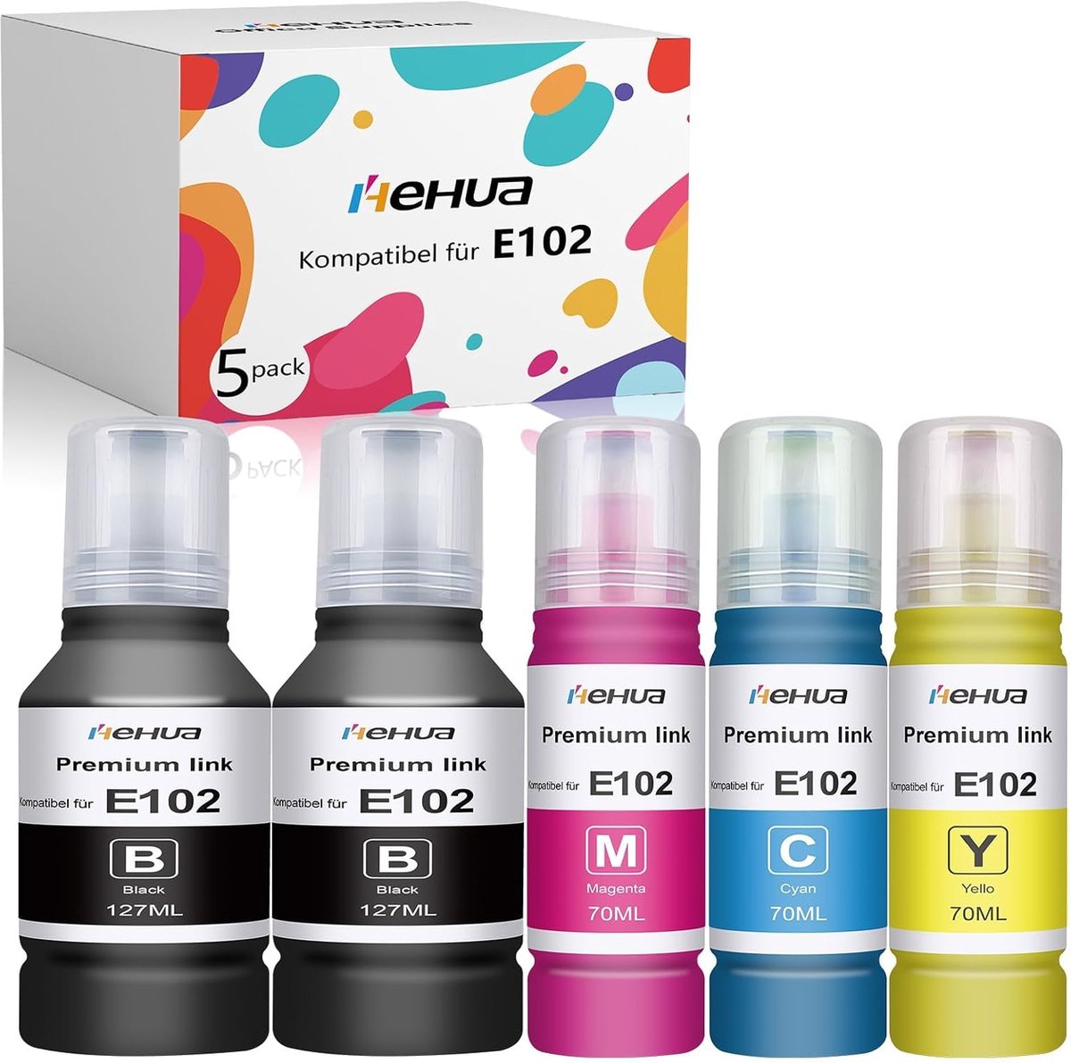 Printer Cartridges - Inkjet Ink - Thuis Kantoor - Hoge Opbrengst - 5 Pack - Veelkleurig