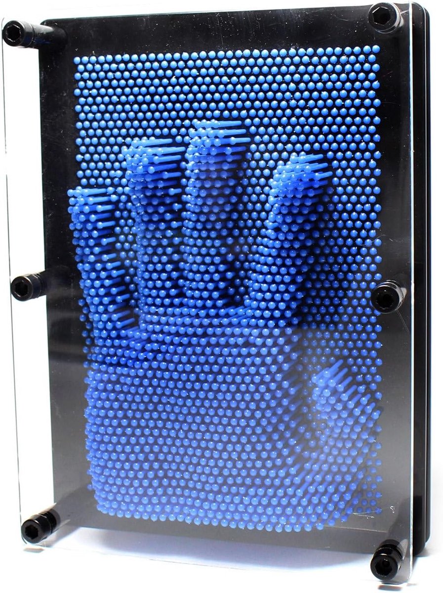 Pin Art Sculptuur - 3D Afdruk Speelgoed - Creatieve Vormgeving - Duurzaam Kunststof Frame - 21 x 16 cm - Donkerblauw