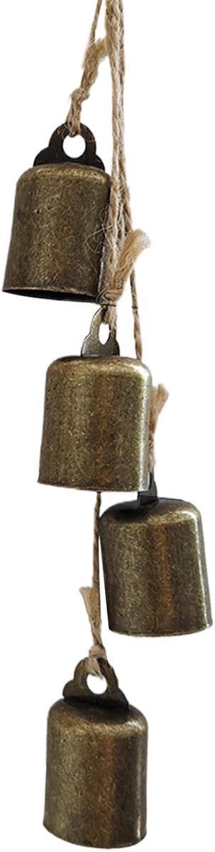 Koe IJzeren Bellen - Boerderij Decoratie - Feestelijke Sfeer - Rustieke Charmante Klank - 46 cm Lengte - Brons