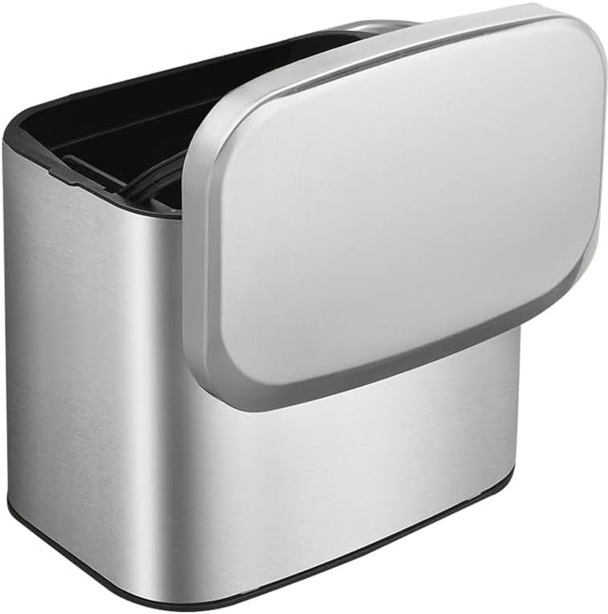 Roestvrijstalen Compostbak - Keukenafvalbak Deksel - Afval Scheiden Keuken - Geurafsluitend Deksel - 105 Gallon - Zilver