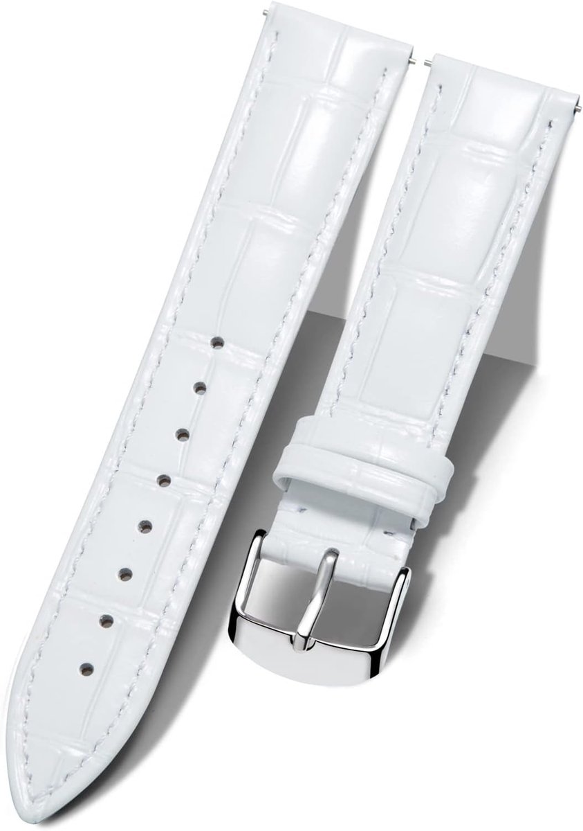 Leren Horlogeband - Krokodillenprint Band - Horloge Vervangen - Snel Wissel Systeem - 12-24 mm Maten - Veel Kleuren