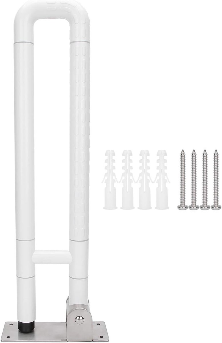 Toiletsteun - Handgreep Badkamer - Veilig Zitten - Antislip Grip - 62cm Lengte - Wit