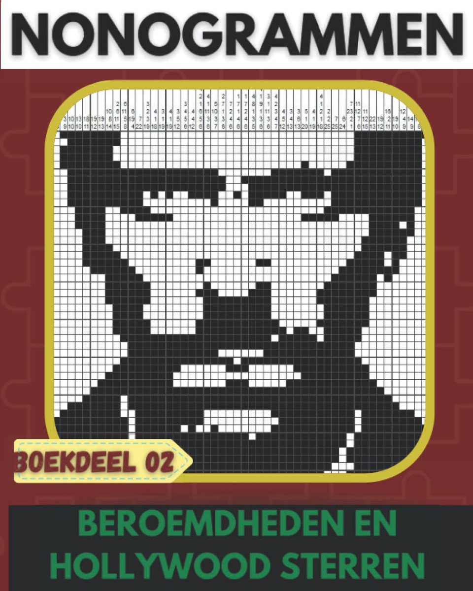 Logische Puzzels - Nonogrammen Hanjie - Hersenkrakers Oplossen - Bovengemiddeld Moeilijk - 20 x 25 cm