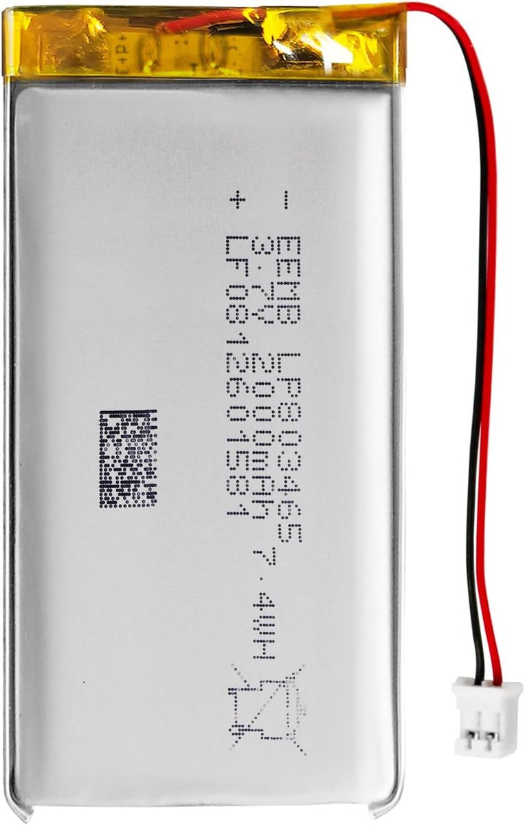 Oplaadbare Batterij - Lithium Polymeer - Elektronica - Met Draad - 2000mAh - Zwart