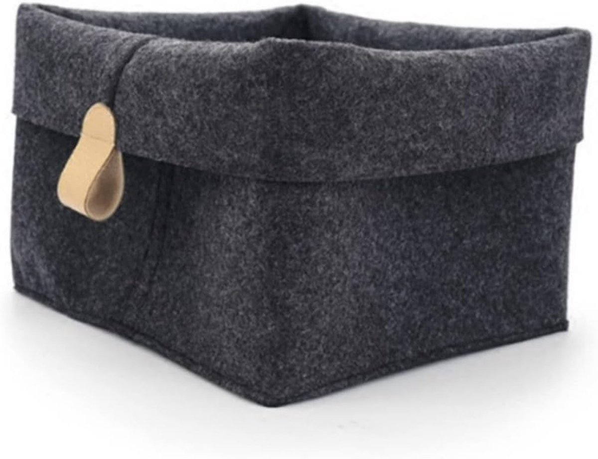 Opbergmand - Opbergbak - Ruimte Organiseren - Modern Eenvoudig Design - 23x20cm - Zwart