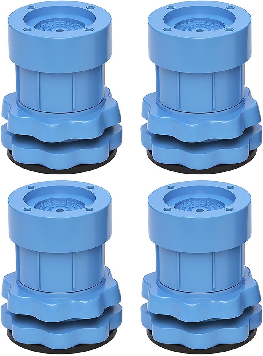 Anti-vibratiepads Wasmachine - Dempers Apparaten - Stil Huishouden - Dubbellaags Ontwerp - 4 Stuks Set - Grijs Blauw
