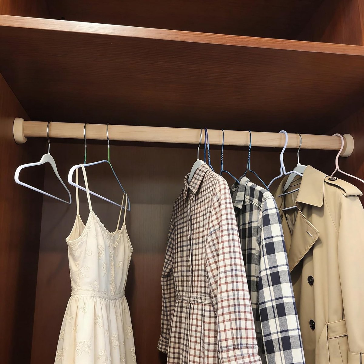 Garderobestang Houten Kast - Hangstang Kleding - Kast Organiseren - Sterk Draagvermogen - 70cm