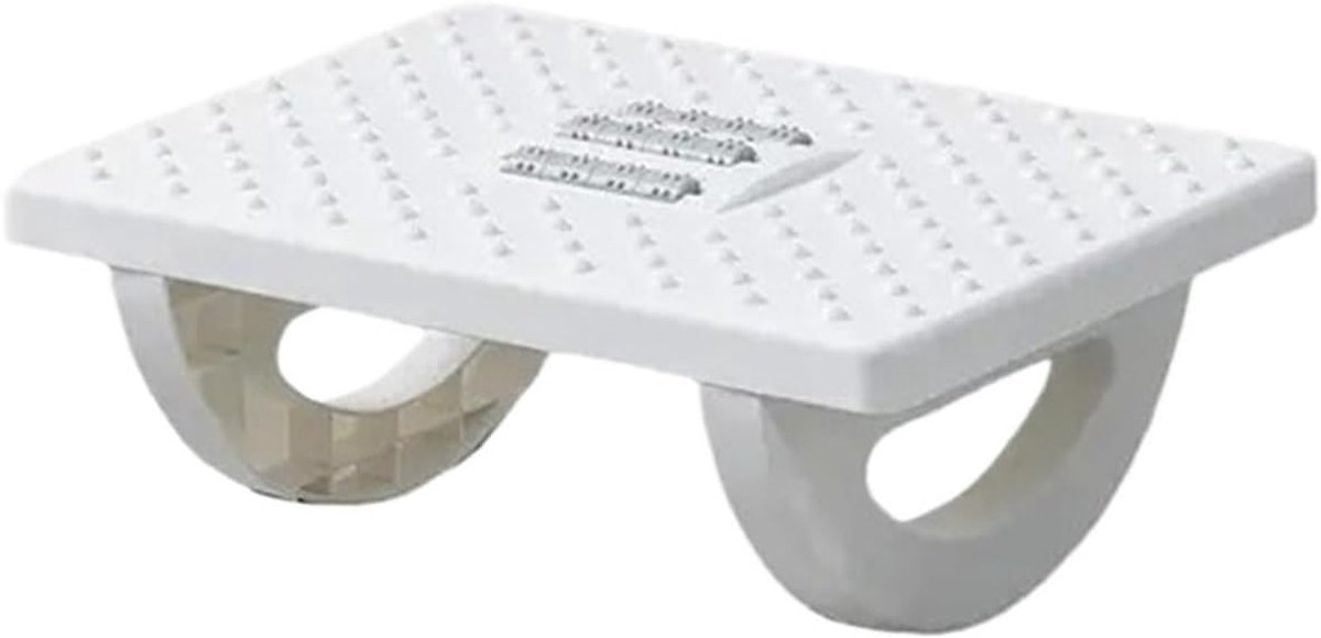 Voetensteun Bureau - Ondersteuning Voeten - Comfortabel Zitten - Met Massagerollen - 34x25x13 cm - Wit