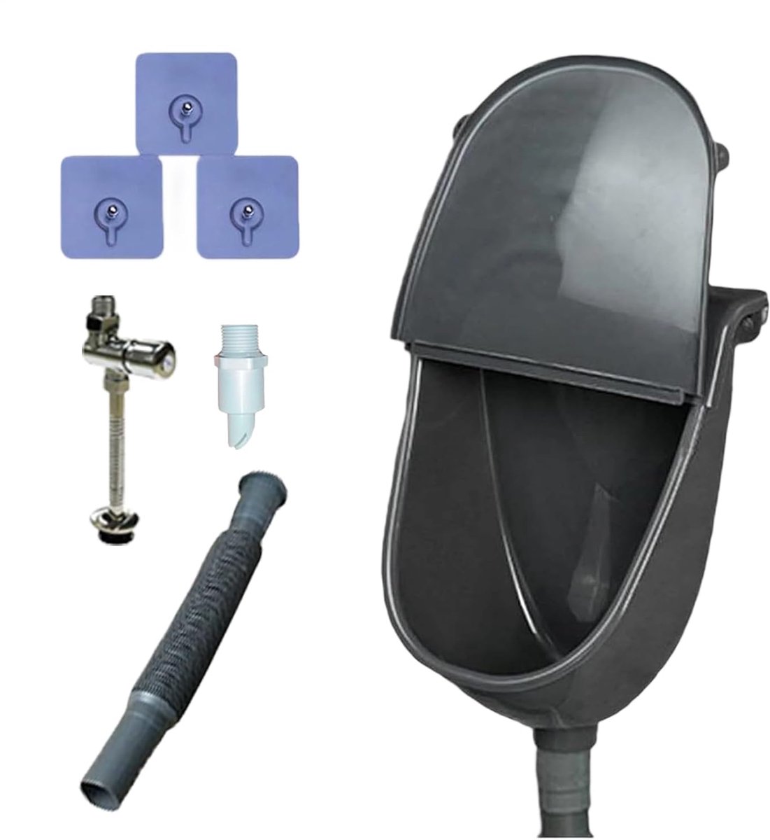 Draagbaar Urinoir - Outdoor Toilet - Buitengebruik Gemak - Anti-geur Technologie - 28.5x18x38.5cm - Grijs