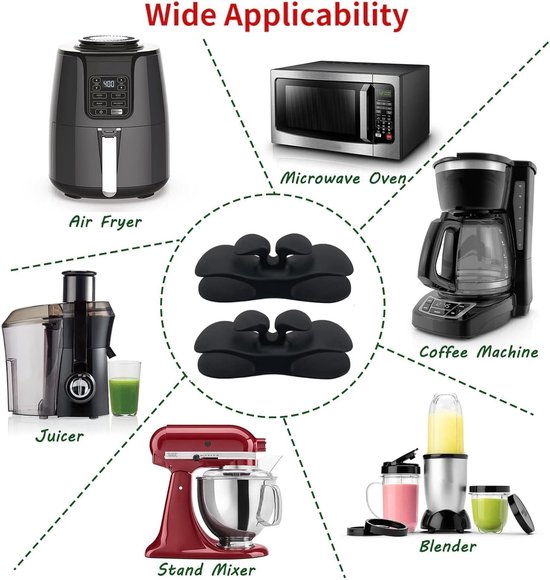 Keukenapparaat Accessoires - Matten Snoerhouders - Apparaten Verplaatsen - Gemakkelijke Beweging Rotatie - 4.5-5 Qt - Zwart Grijs — afbeelding 5