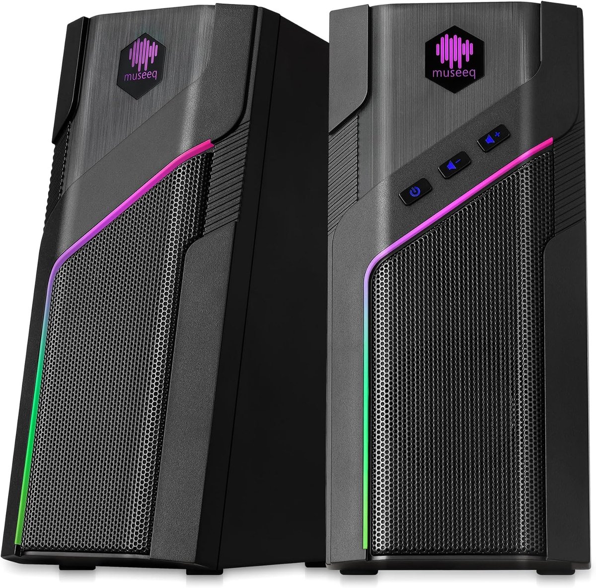 Desktop Luidsprekers - PC Speakers - Gaming en Muziek - 21 LED Modi - 2 Inch Drivers - Zwart