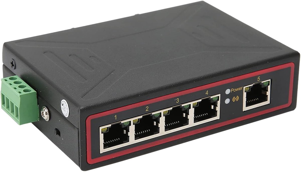 Industriële Ethernet Switch - Netwerk Switch - Industriële Automatisering - 5 Poorten 10/100Mbps - Compact Ontwerp