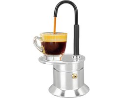 Koffiezetapparaat - Compact apparaat - Buiten koken - Voedselkwaliteit aluminium - 17x6x17 cm - Zilver