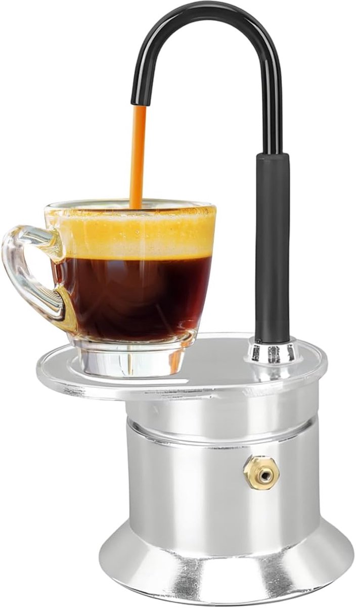 Koffiezetapparaat - Compact apparaat - Buiten koken - Voedselkwaliteit aluminium - 17x6x17 cm - Zilver