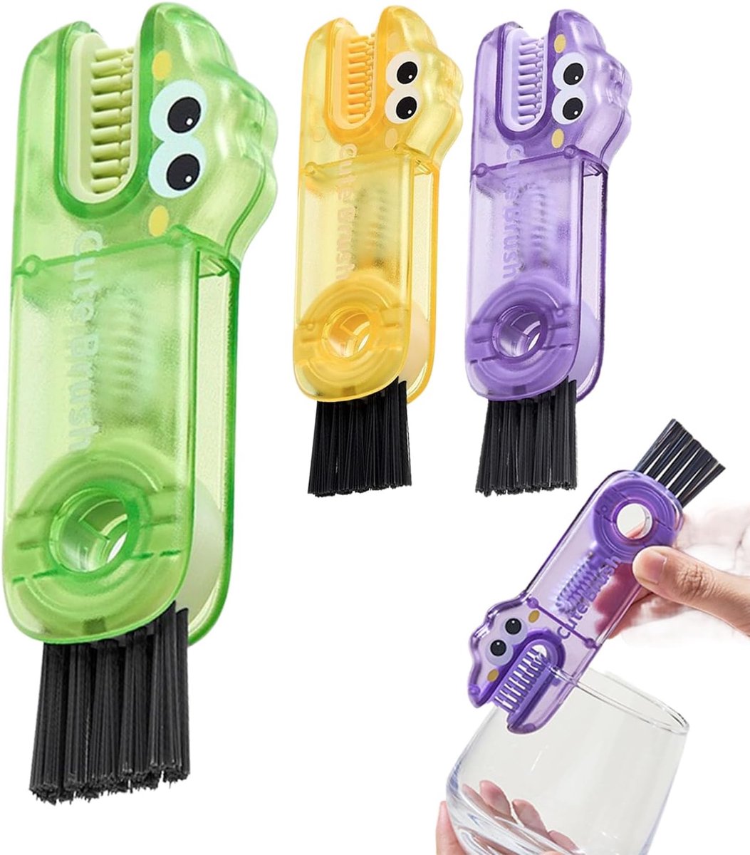 Schoonmaak Borstel Set - Mok Reiniger - Kleine Ruimtes - Ergonomisch Ontwerp - 13.5 cm Lengte