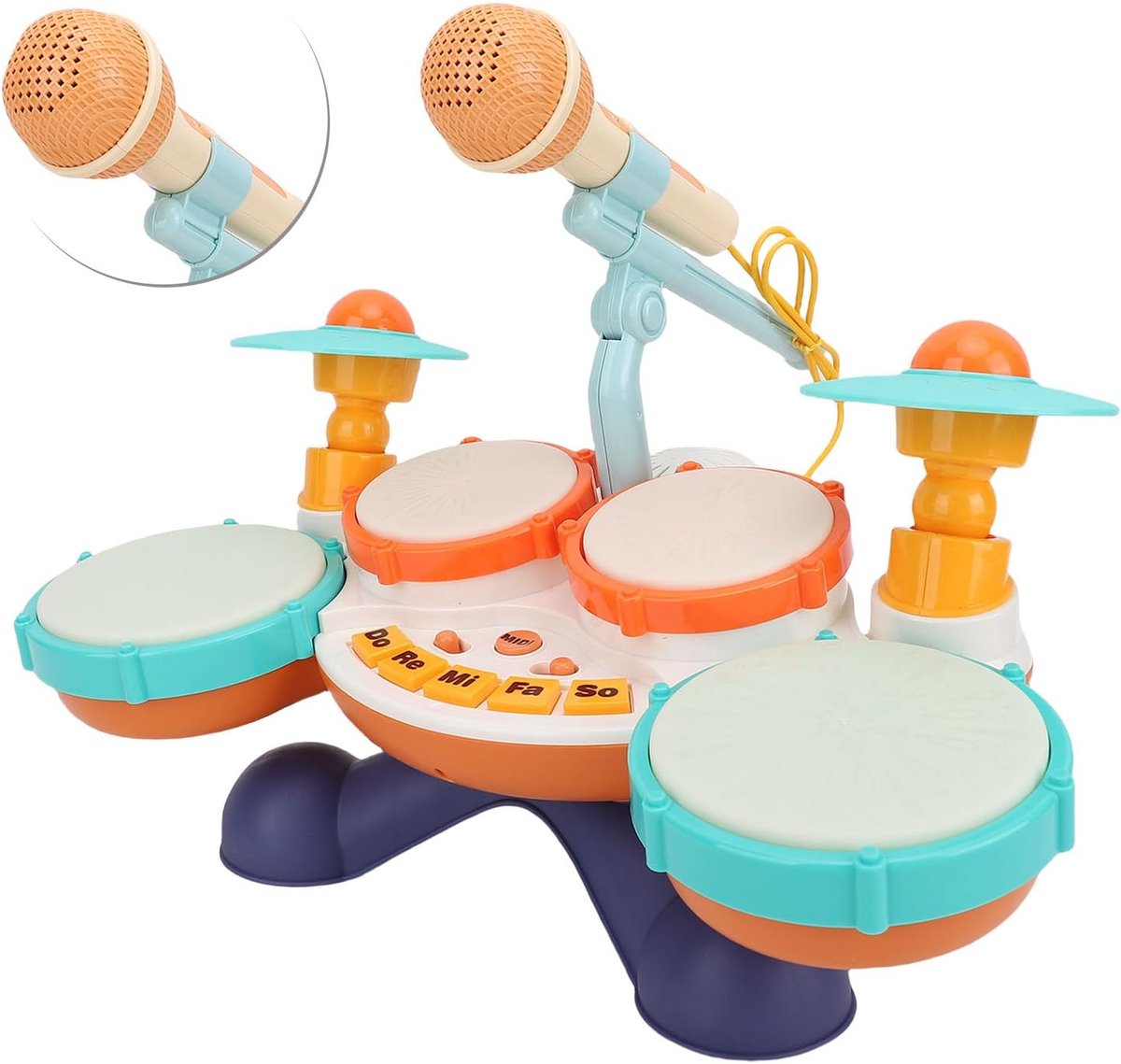 Kinder Drumstel - Muziekinstrument Set - Muziek Leren - Met Lichteffecten - 39x24x33 cm