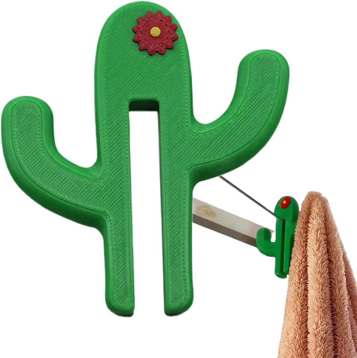 Handdoekhaakjes - Cactus Haken - Ruimte Organiseren - Boorgatvrij Verwijderbaar - 11 x 11