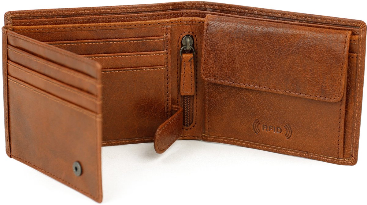 Bear Design Niels Leren Billfold - Cognac