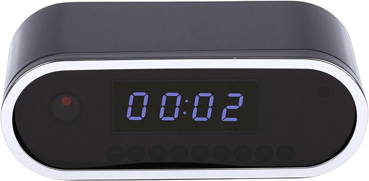 Cameraklok - Verborgen camera Klok - Thuisbewaking - Bewegingsdetectie - 11.3 x 7.5 x 5 cm - Zwart