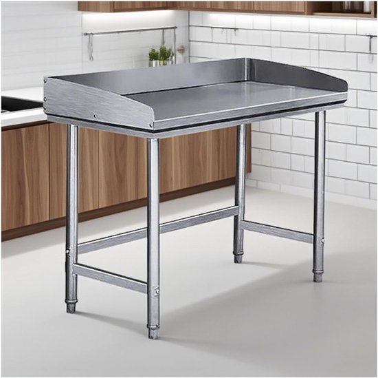 Royal Catering RVS Werktafel – Professionele Keukenwerkbank 80x60 Cm, 2 Niveaus, Max. 190 Kg Draagkracht (RCAT-80/60-NW)