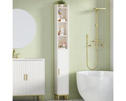 Badkamerkast - Opbergkast - Ruimte Besparen - Smalle Diepte - 20x20x168 cm - Wit