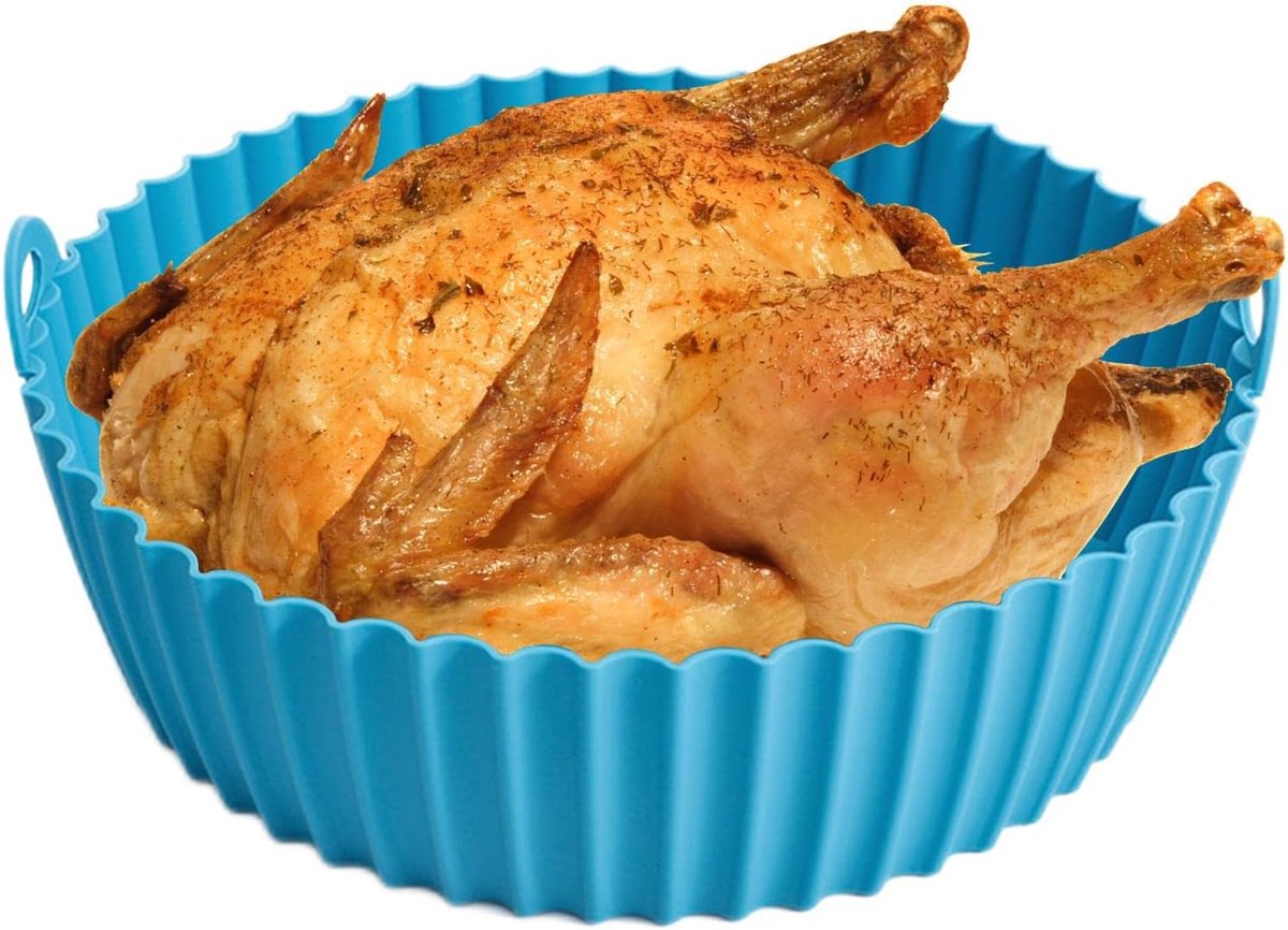 Airfryer Liner Siliconen - Stevige Airfryermand - Veilig Bakken Roosteren - Hittebestendig Materiaal - Universeel Formaat - Grijs
