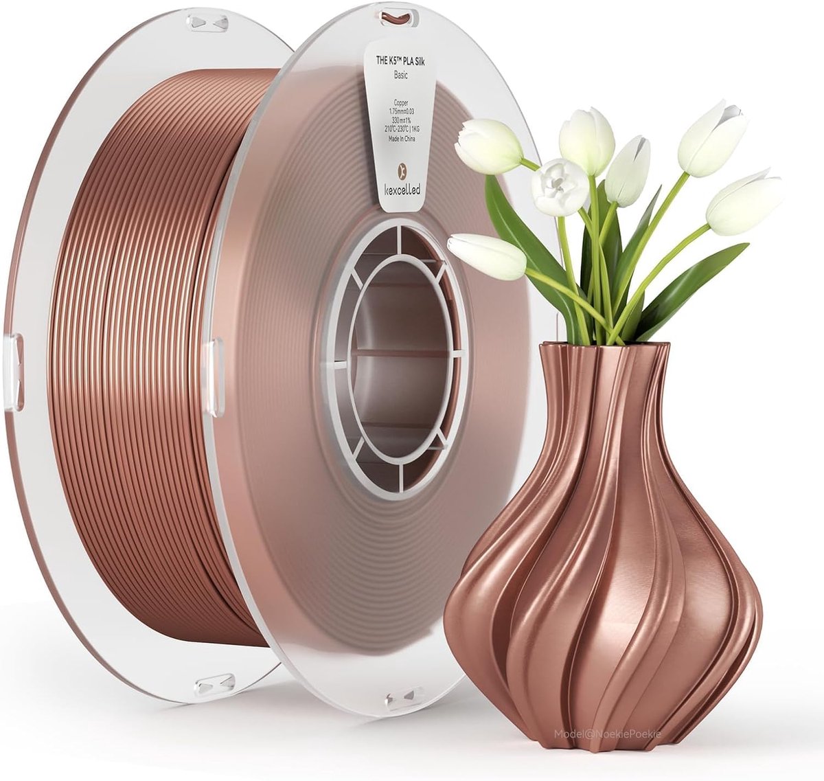 PLA Filament - Zijde PLA - 3D Printen - Zijde Metallic Glans - 1.75mm 1kg - Koper