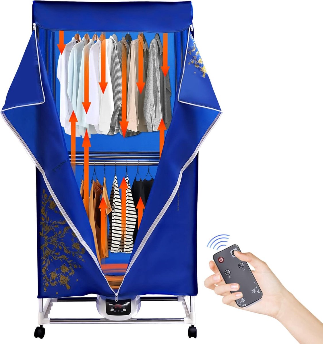 Elektrische Wasdroger Kleding Droger Snel Drogen Inclusief Afstandsbediening 70 x 50 x 150 cm