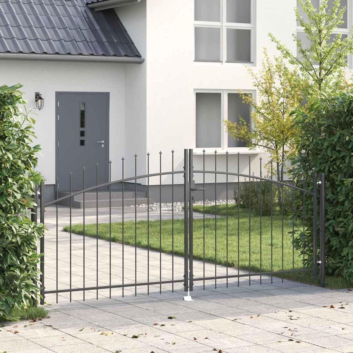 Dubbele poort - Toegangshek tuin - Buitenruimte beveiligen - Afsluitbaar met slot - 2995 x