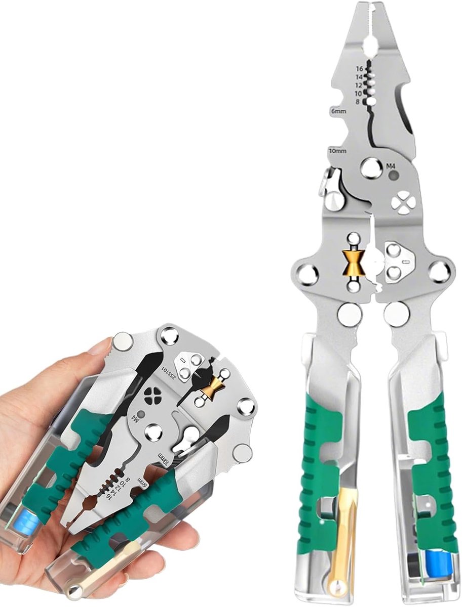 Elektrische Draadstripper - Draadkrimptang Stripper - Elektricienswerk Klussen - Multifunctioneel Spanningszoeker - 215 mm Totale Lengte