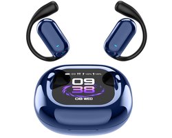 De Beste Gadgets Draadloze Oordopjes – Bluetooth 5.4 – Open Ear Sport Earbuds – 70 Uur Batterij – Waterbestendig IPX5 – Met Touchscreen Case