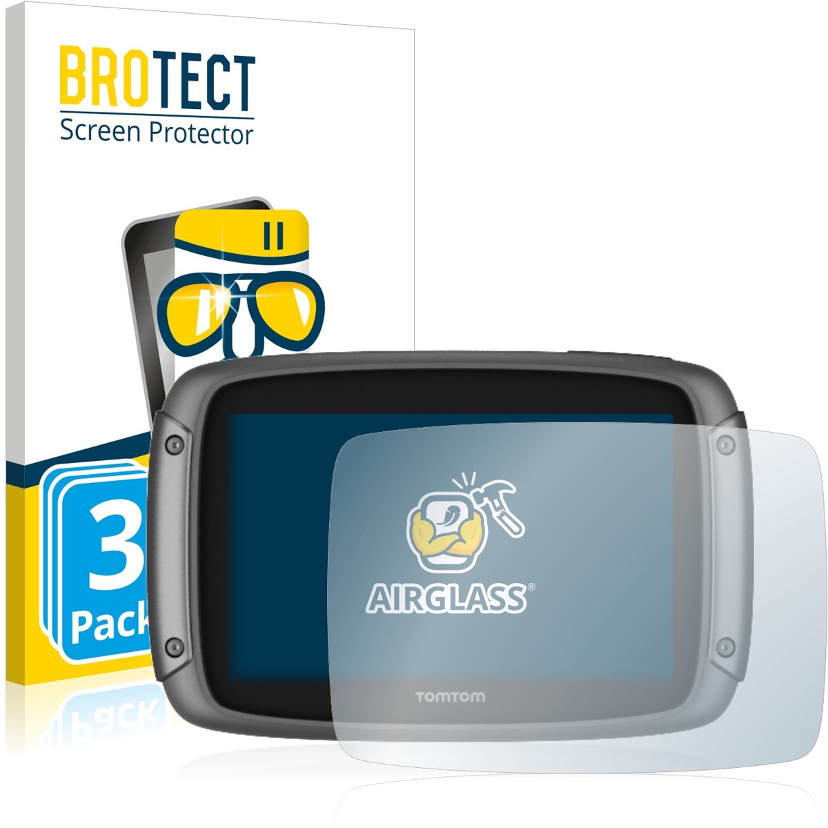 Screenprotector 3 Stuks voor TomTom Rider 500 Beschermglas transparant