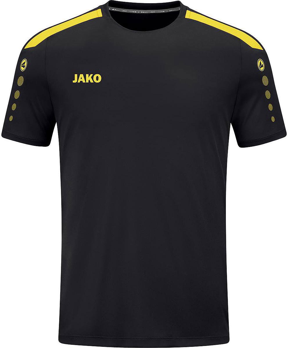 Jako Power Shirt Korte Mouw Heren - Zwart / Geel | Maat: 3XL