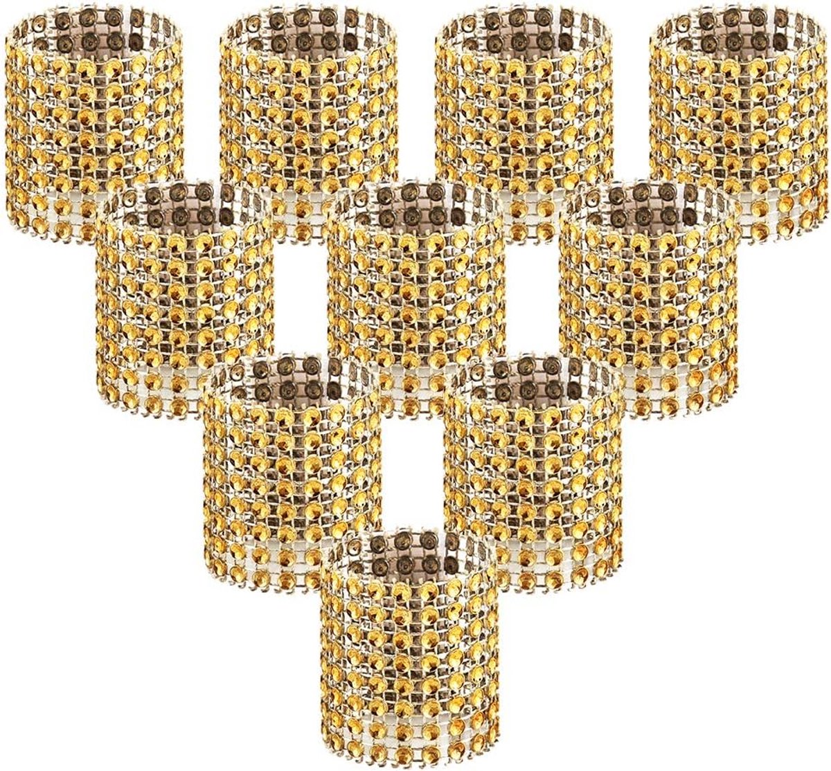 Servetringen Set - Tafeldecoratie Gespen - Diner Feest - Strass Look - 13 x 4 cm - Goud