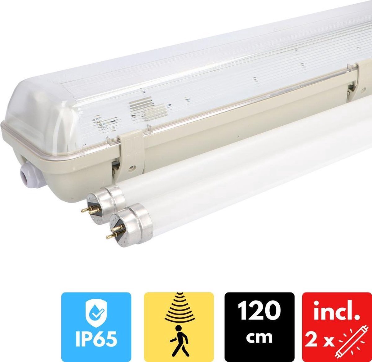 Proventa LED TL lamp 120 cm - Armatuur + 2 x LED 14W buis - IP65 - LED TL verlichting - Tl-buizen - Tl-armaturen - Tl-verlichting